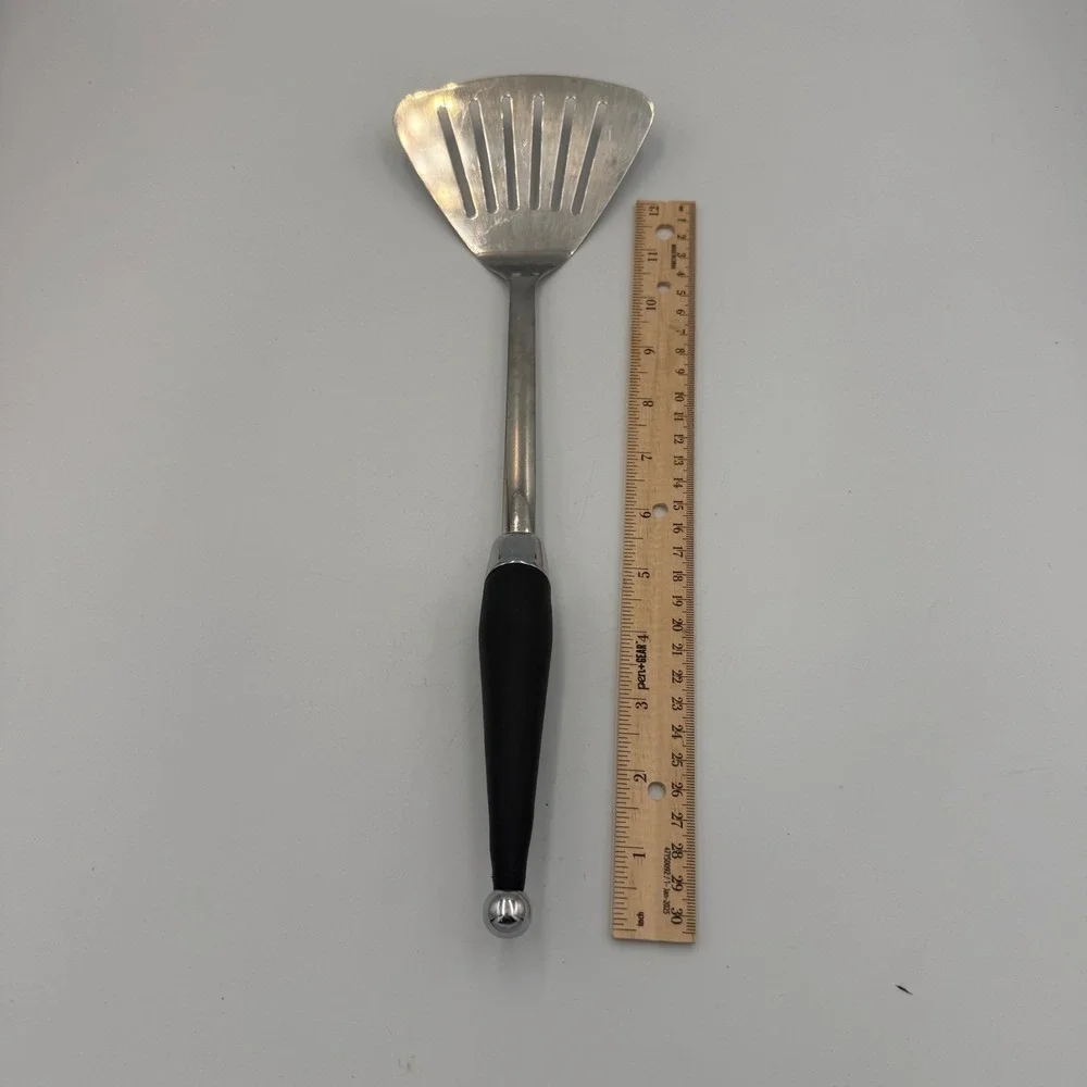 Copco Slotted Spatula Turner 18/8 Stainless Steel Black Handle Kitchen Tool